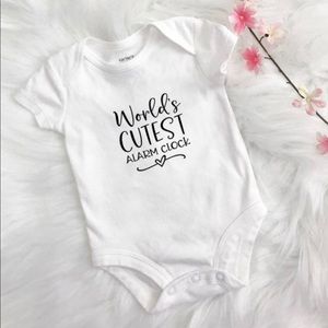 World's Cutest Alarm Clock Infant Bodysuit.